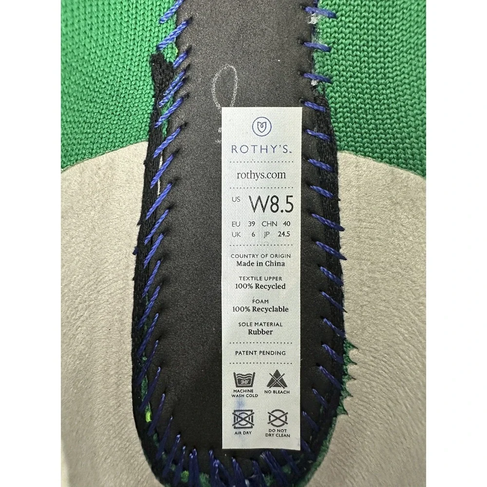 Rothys The Flat Jellybean Kelly Green Knit Round Toe Slip On Shoes 8.5 *RARE EUC - Picture 7 of 11